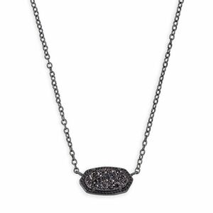 Kendra Scott Black Drusy Pendant Necklace